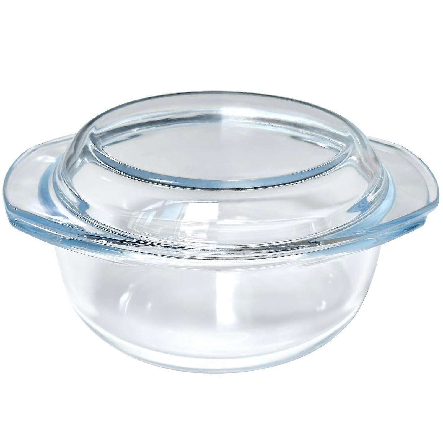 1 QT kleine runde Mini-Auflaufform aus gehärtetem Glas zum Kochen Backen kleiner Größe