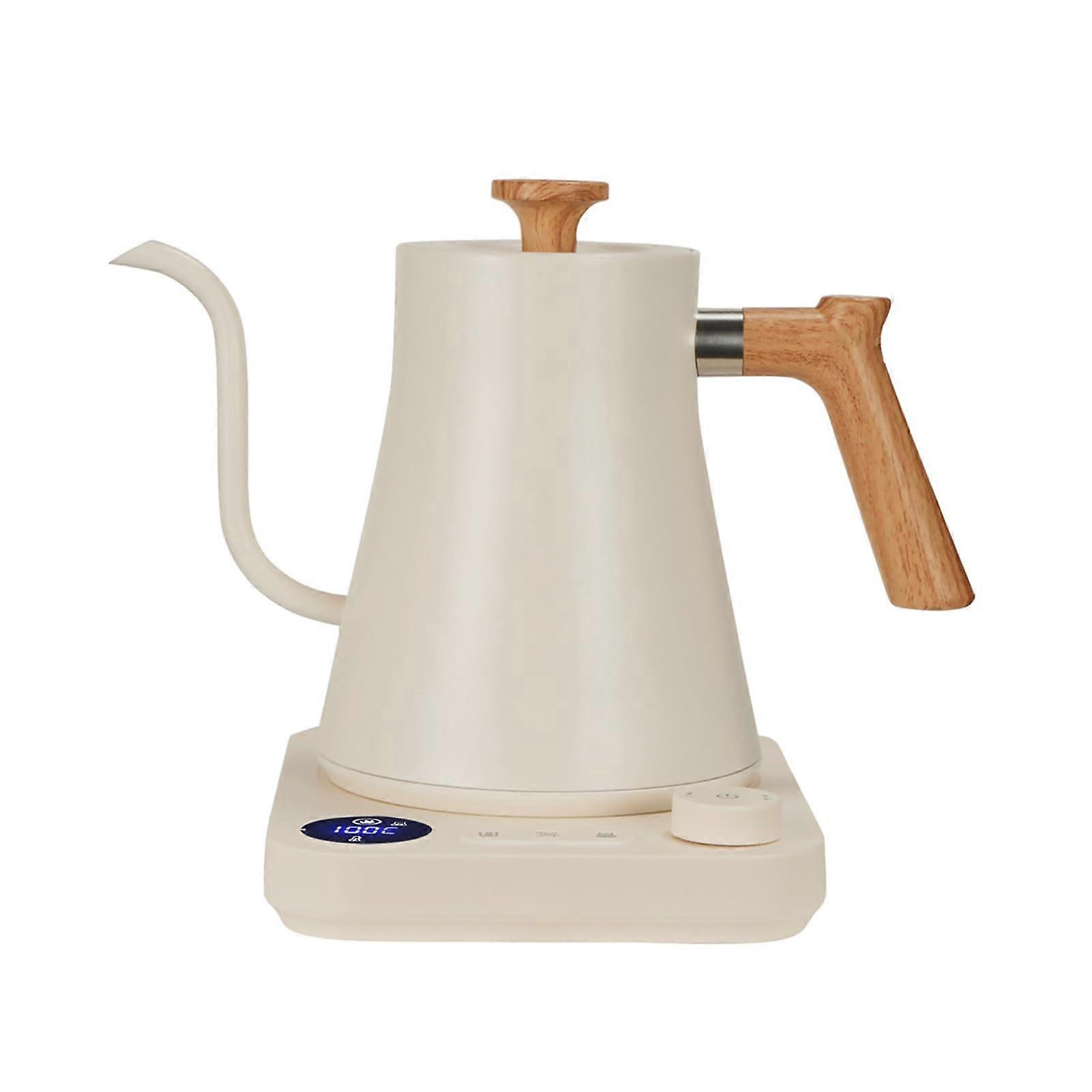 Smart White Electric Gooseneck Kettle for Kitchen and Office Use