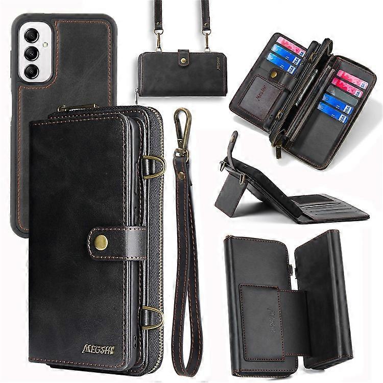 MEGSHI 020 Series Compatible For Samsung Galaxy A14 4G / 5G Leather Phone Case Detachable 2-in-1 Wallet Stand Cover