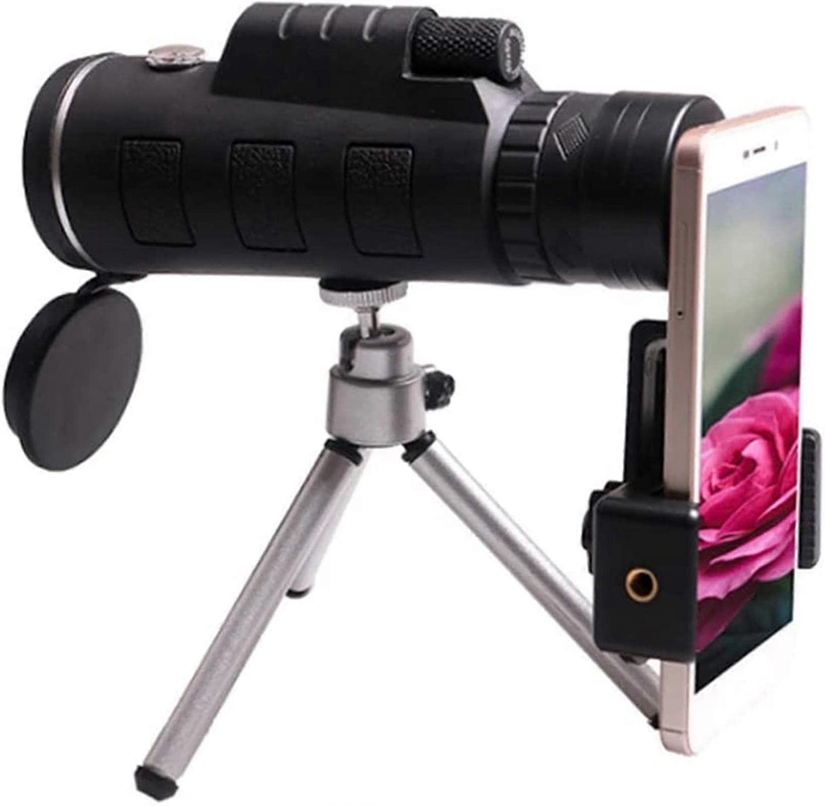 Mobile Phones Monocular Telescope | with Compass and Tripod,Refractor Telescope,Mini Telescope for Beach Travel for Bird Watching/Camping/Travelling