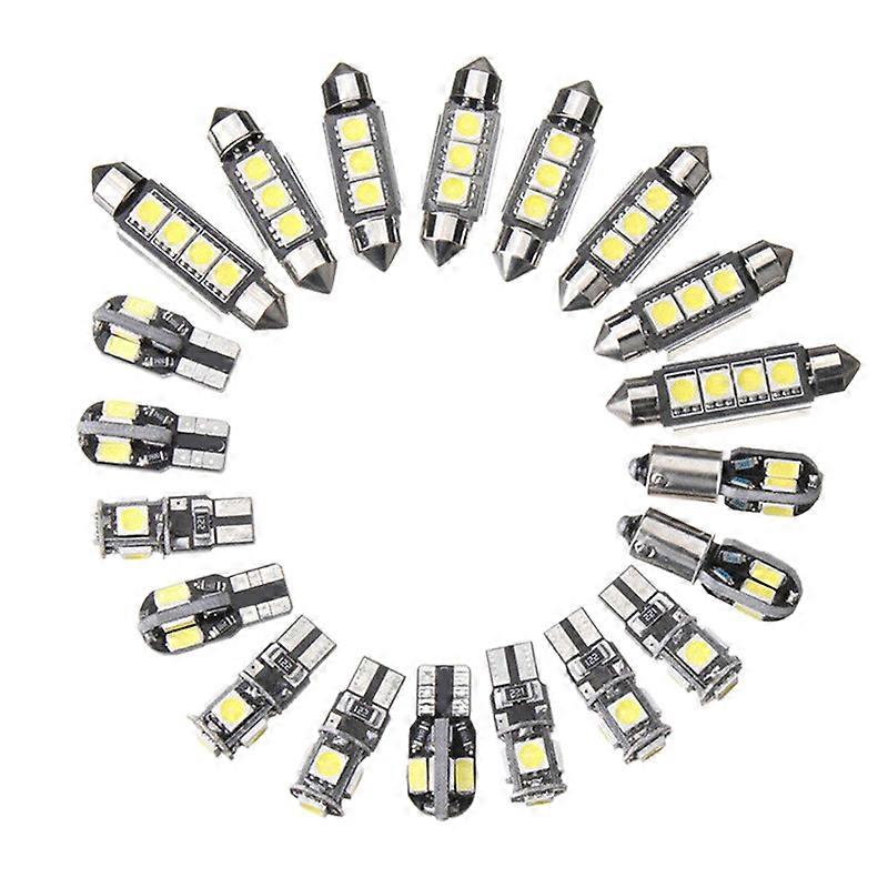 20Pcs Car LED Bulbs Interior Kit Dome Trunk Door Plate Light Super Bright Canbus Error Free Interior Lamp for BMW 5 Series E39 M5 Map 1997-2003