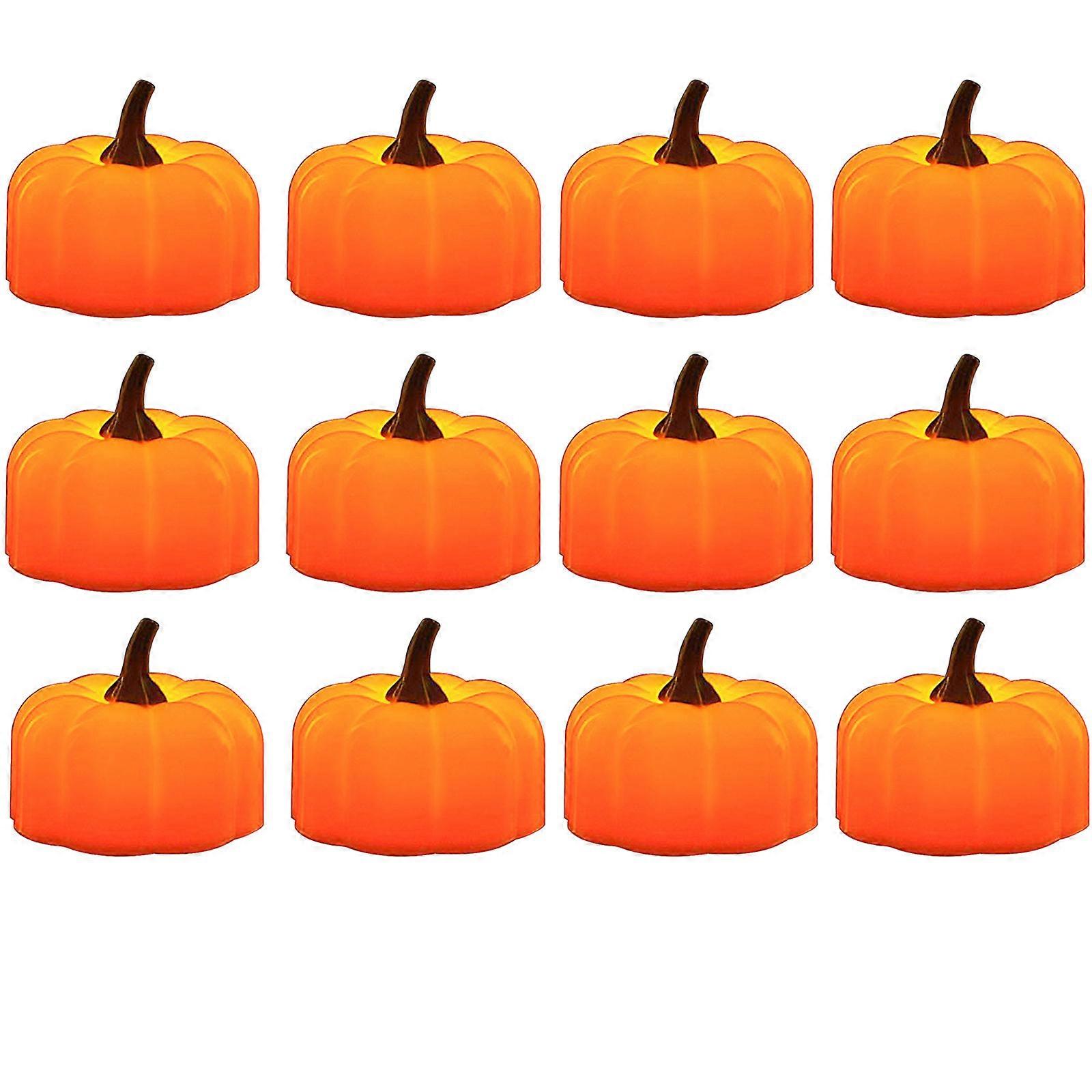 12-pack Halloween decoration party atmosphere LED electronic candle lights simulated luminous pumpkin lanterns