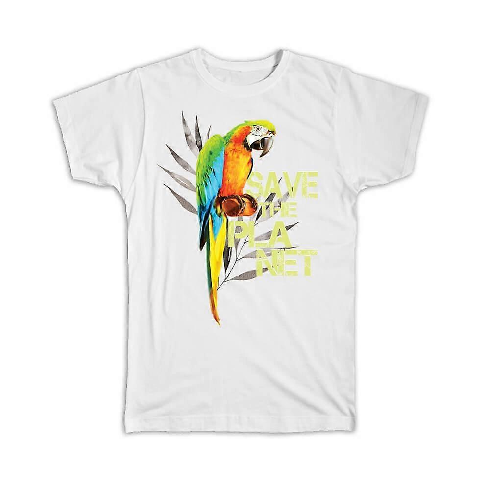 Gift T-Shirt: Macaw Save The Planet Bird