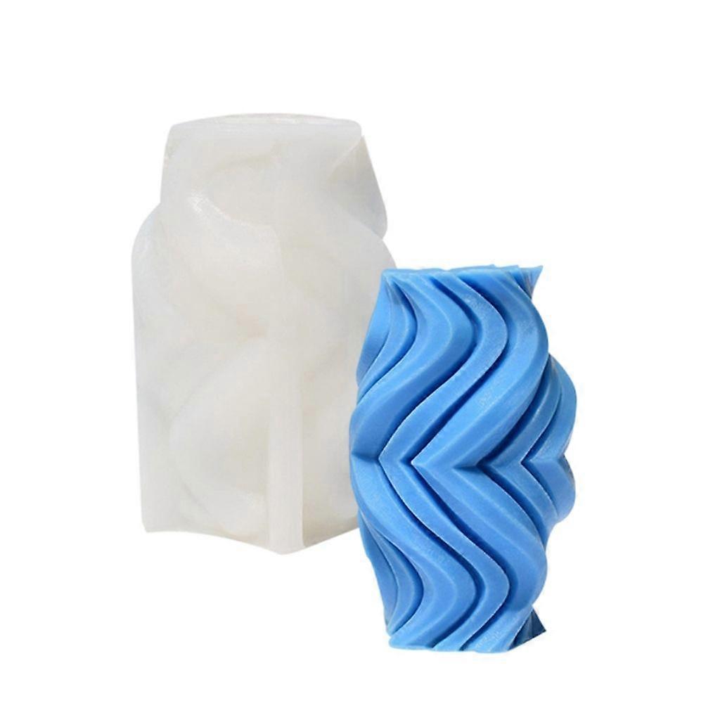 3D Waved Stripe Silicone Candle Molds for Epoxy Resin