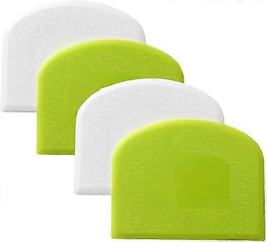 Dough Cutter Flexible Plastic Scraper Practical Bench Scraper Multipurpose Food Scrappers for Bread Dough Cake Fondant Icing(4PCS)