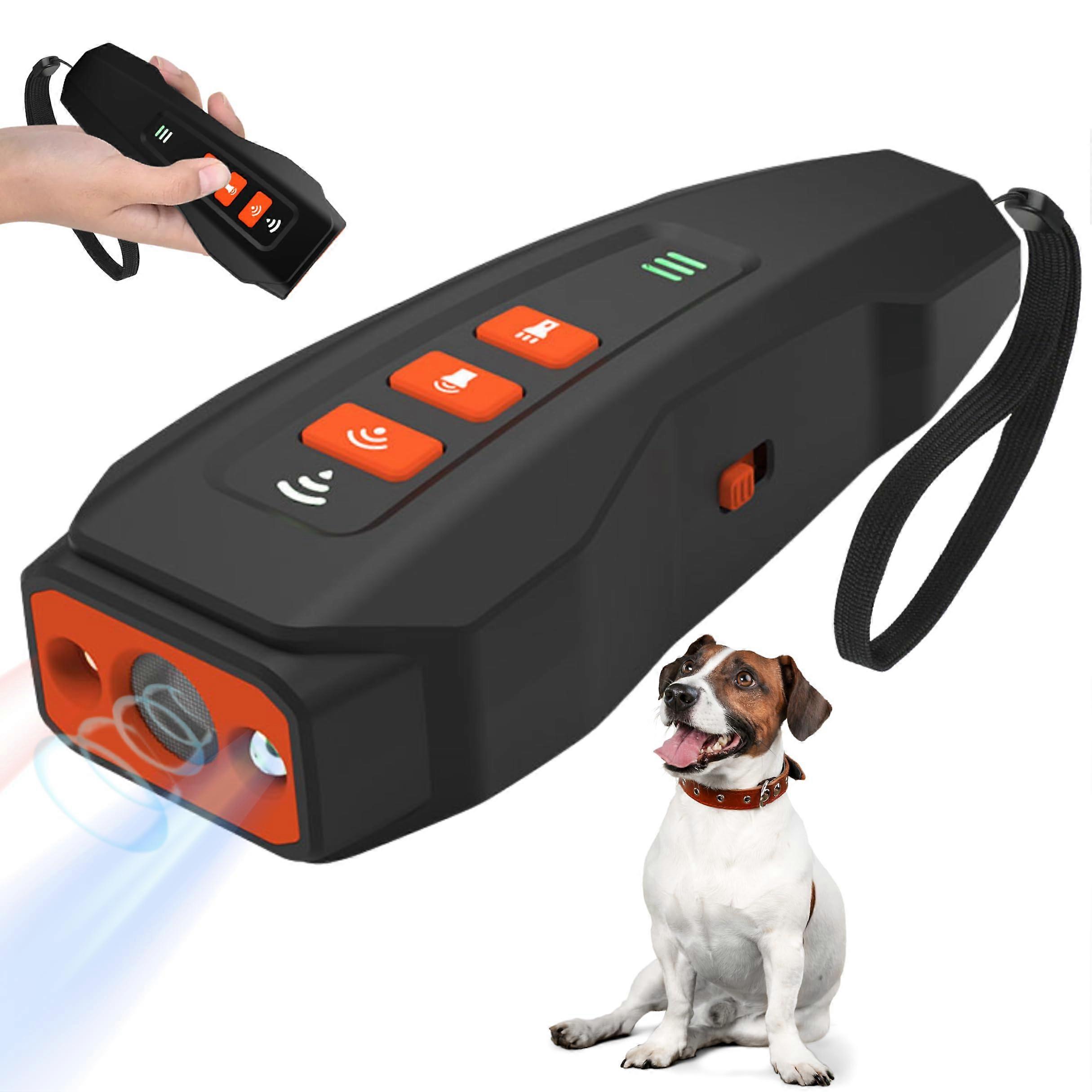 Dog Bark Deterrent Device - Rechargeable Ultrasonic Anti-Barking System with 50ft Effective Range for Training