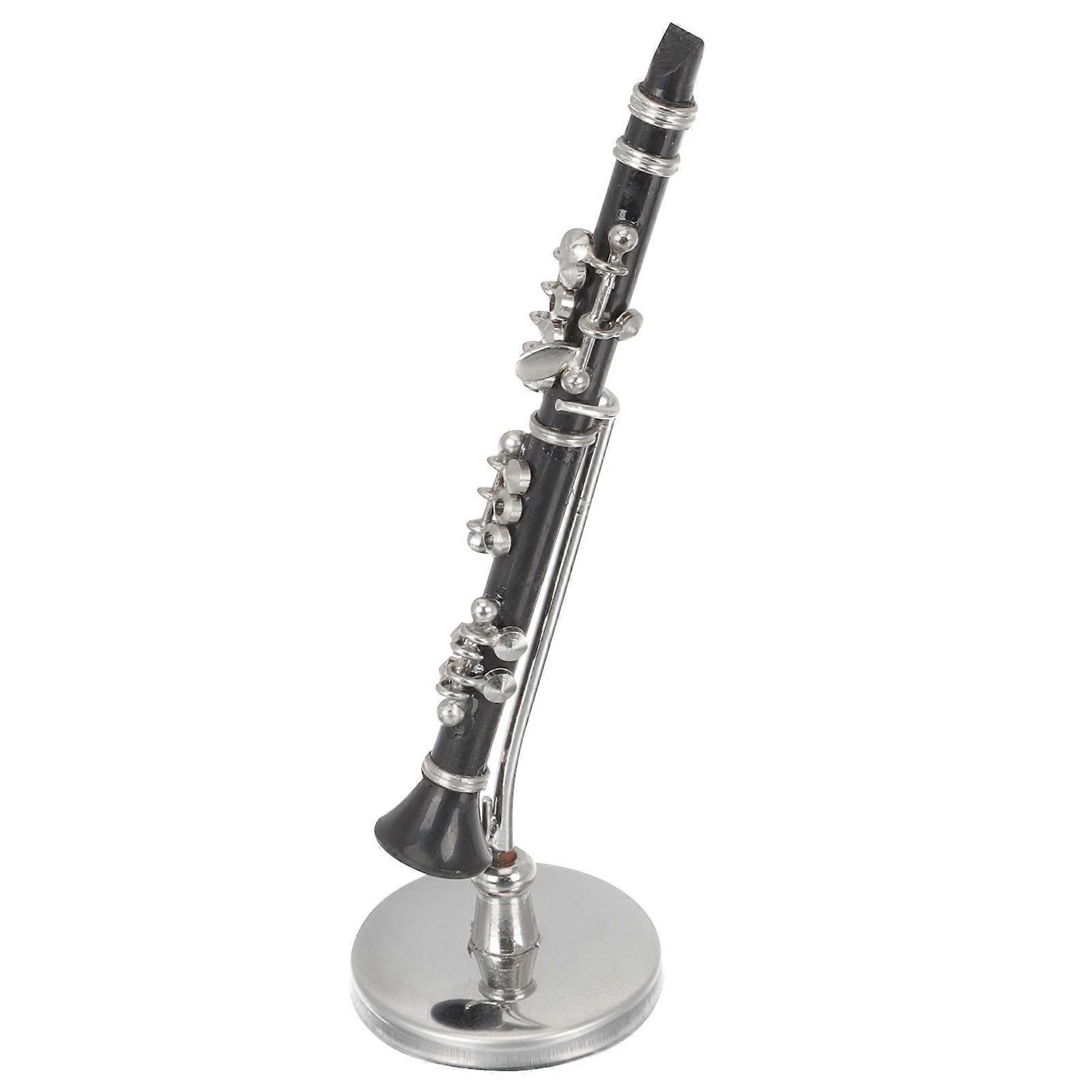 1 Set Copper Miniature Clarinet Mini Musical Instrument Model Mini Clarinet Model with Storage Box