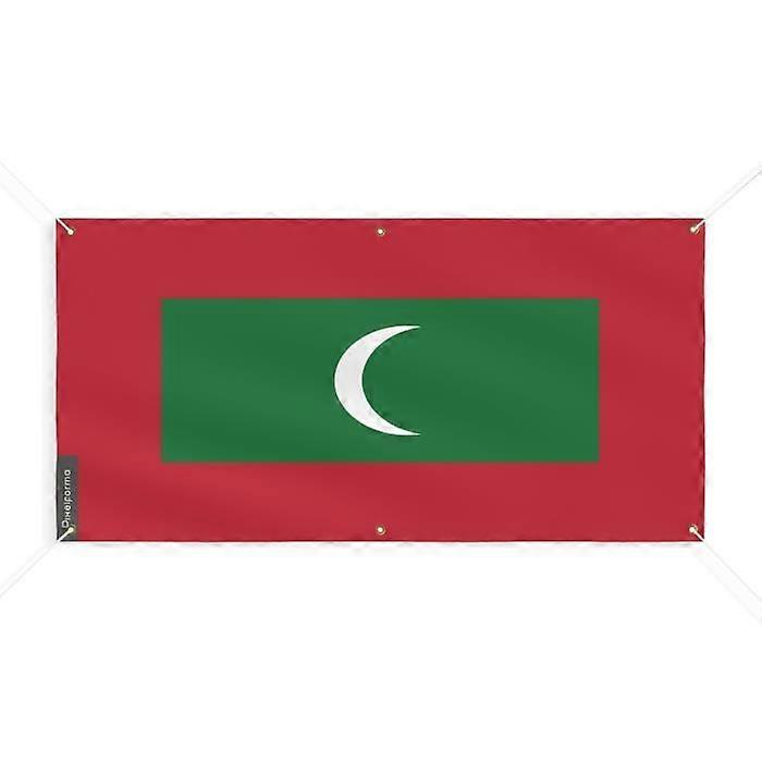 Maldives Flag Banner 6 Grommets 200x400cm Polyester
