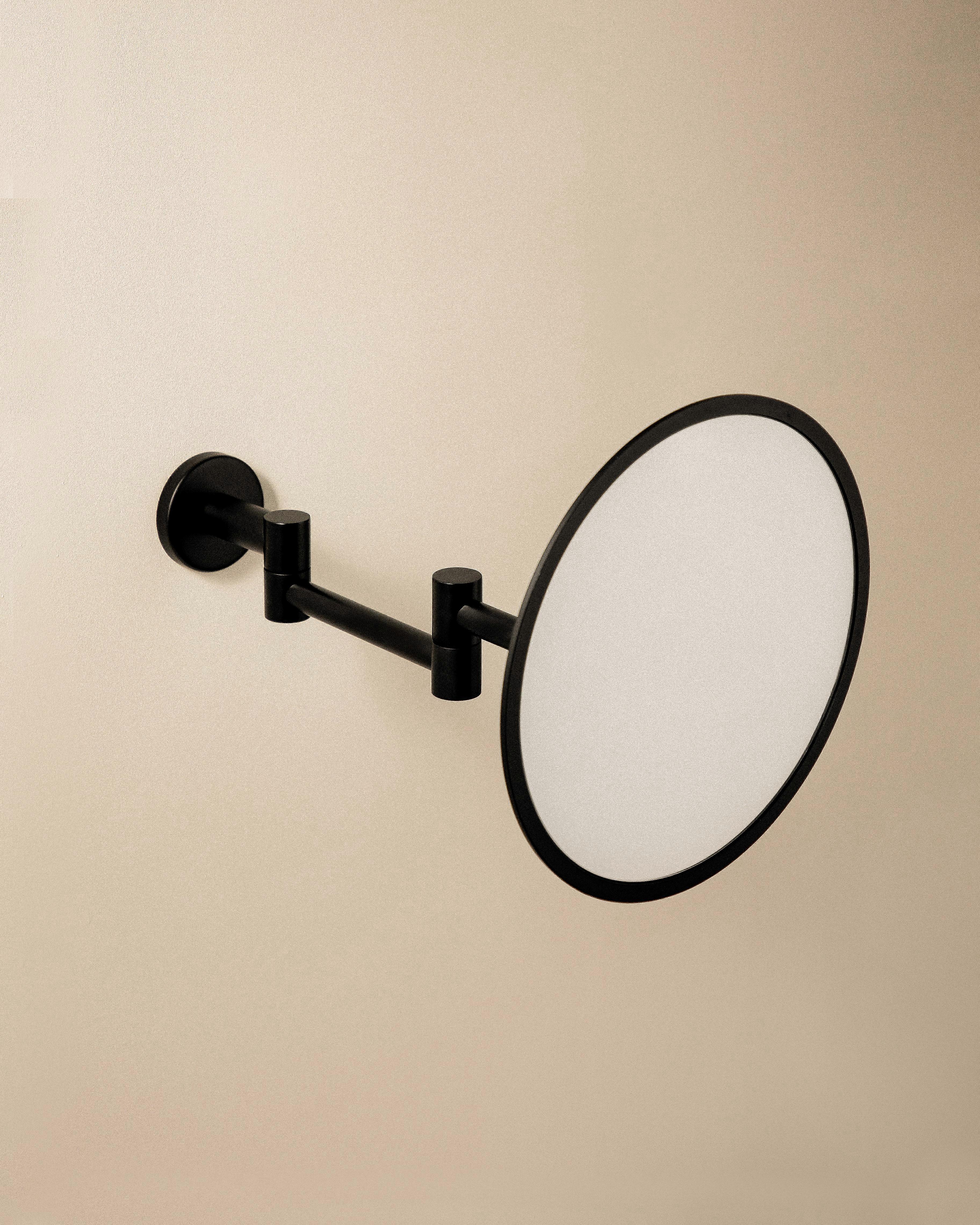 COSMIC Wall Magnifying Mirror, Matt Black Architect Sp (X5)