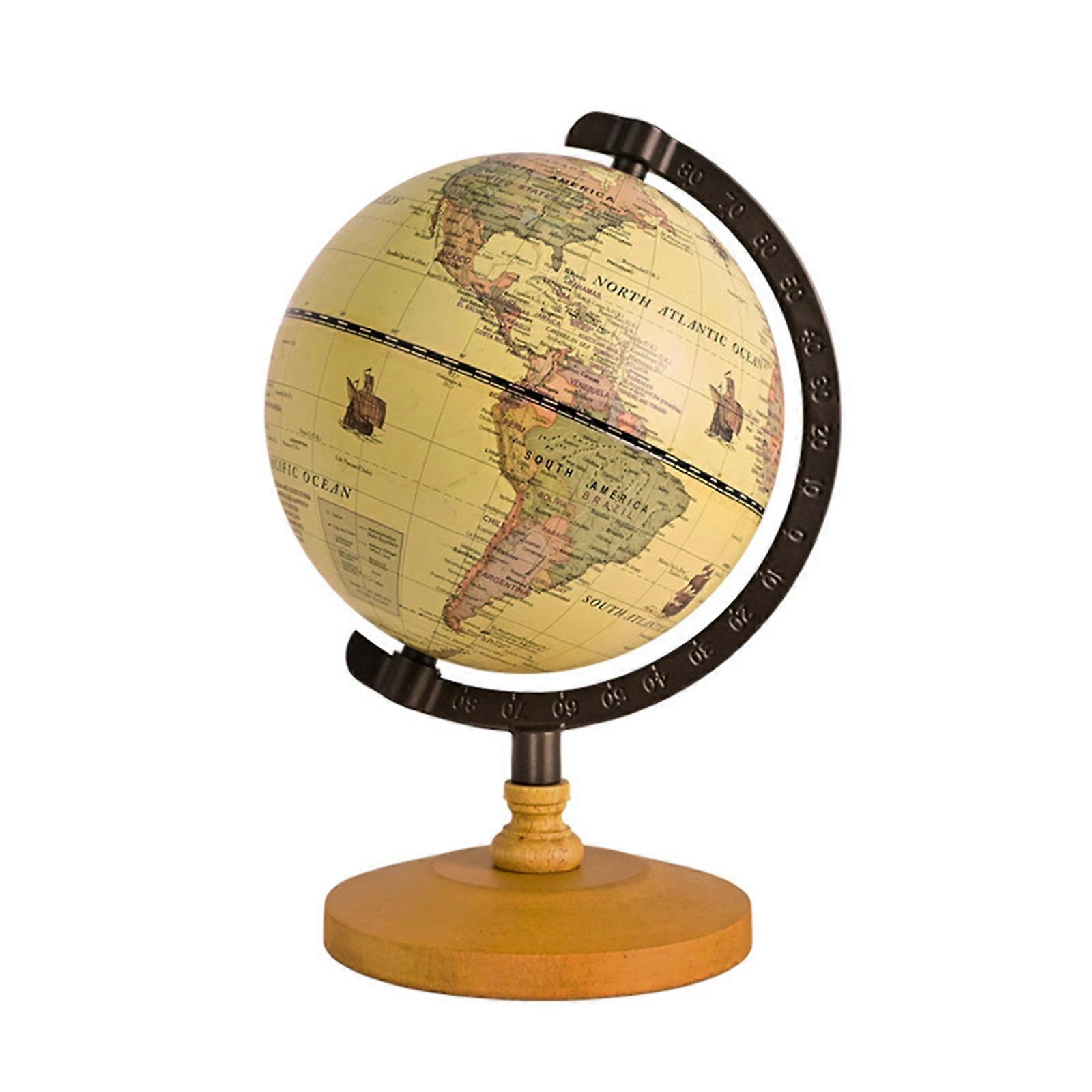 retro 5 tommers diameter verden globe antikk desktop globe roterende jord geografi globe tre base for bryllup skole hjem