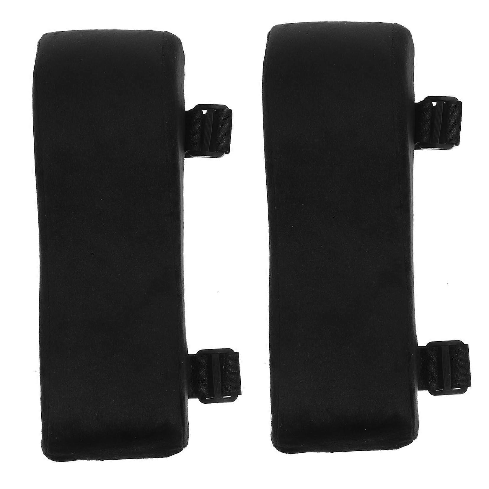 1 Pair Memory Foam Armrest Pads for Office Gaming Chair, Comfortable Elbow Support Covers, Universal Fit, Black Color