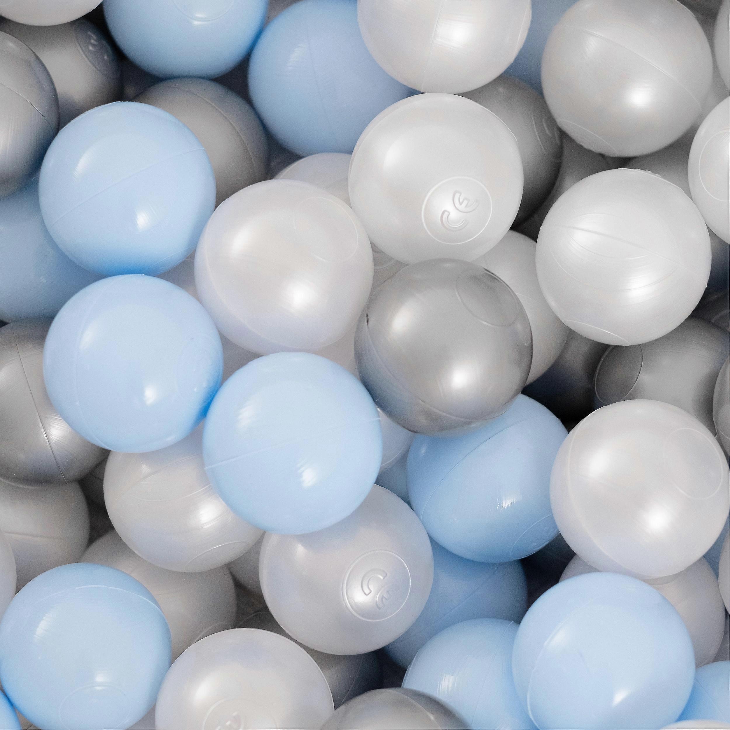 Misioo Dry Pool Balls 450 Stück: Hellblau Perlsilber