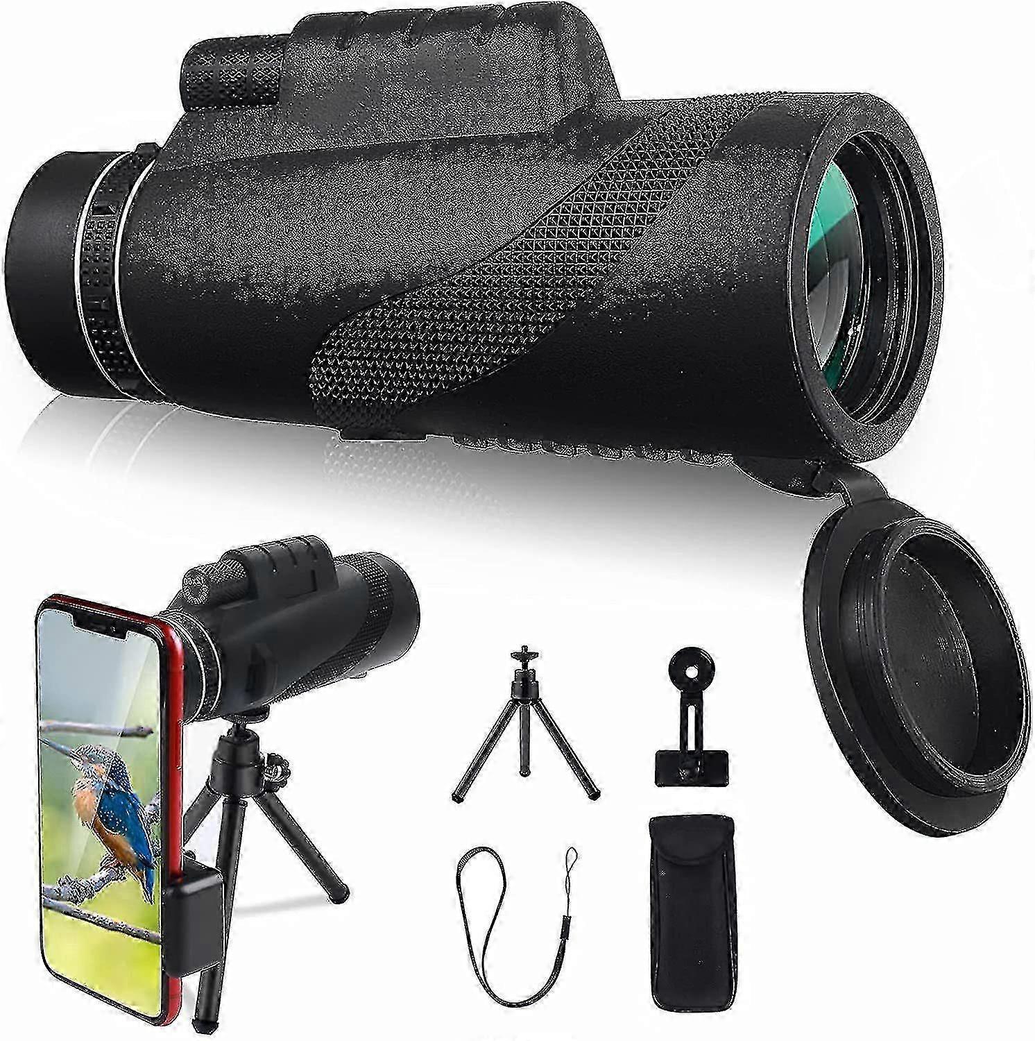 12x50 Monocular Telescope Hd Bak4 Prism Wide D Monoculars Scope With Ph H Mount And Tr For Adults Bird Watng Cam , Yanlieso