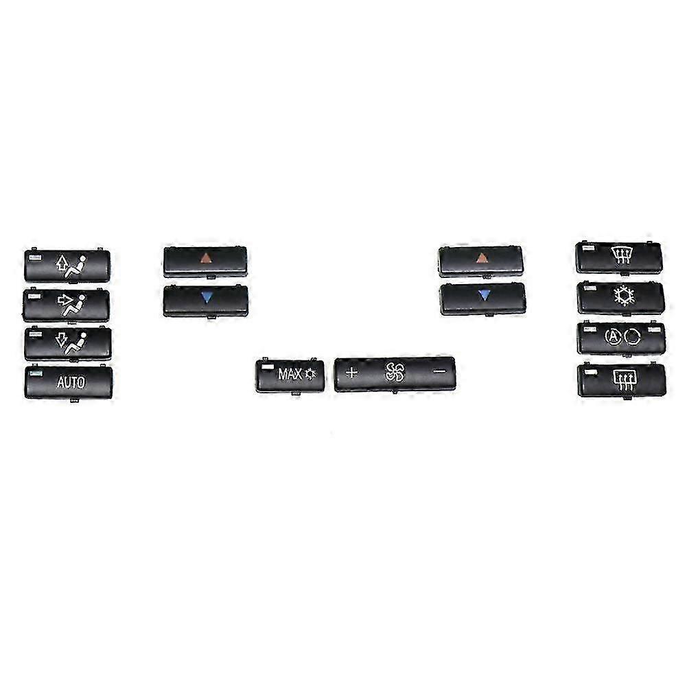 14Pcs Car Climate Control Air Conditioning Switch Button Covers for X5 E53 1999-2006 E39 1996-2002 Boris