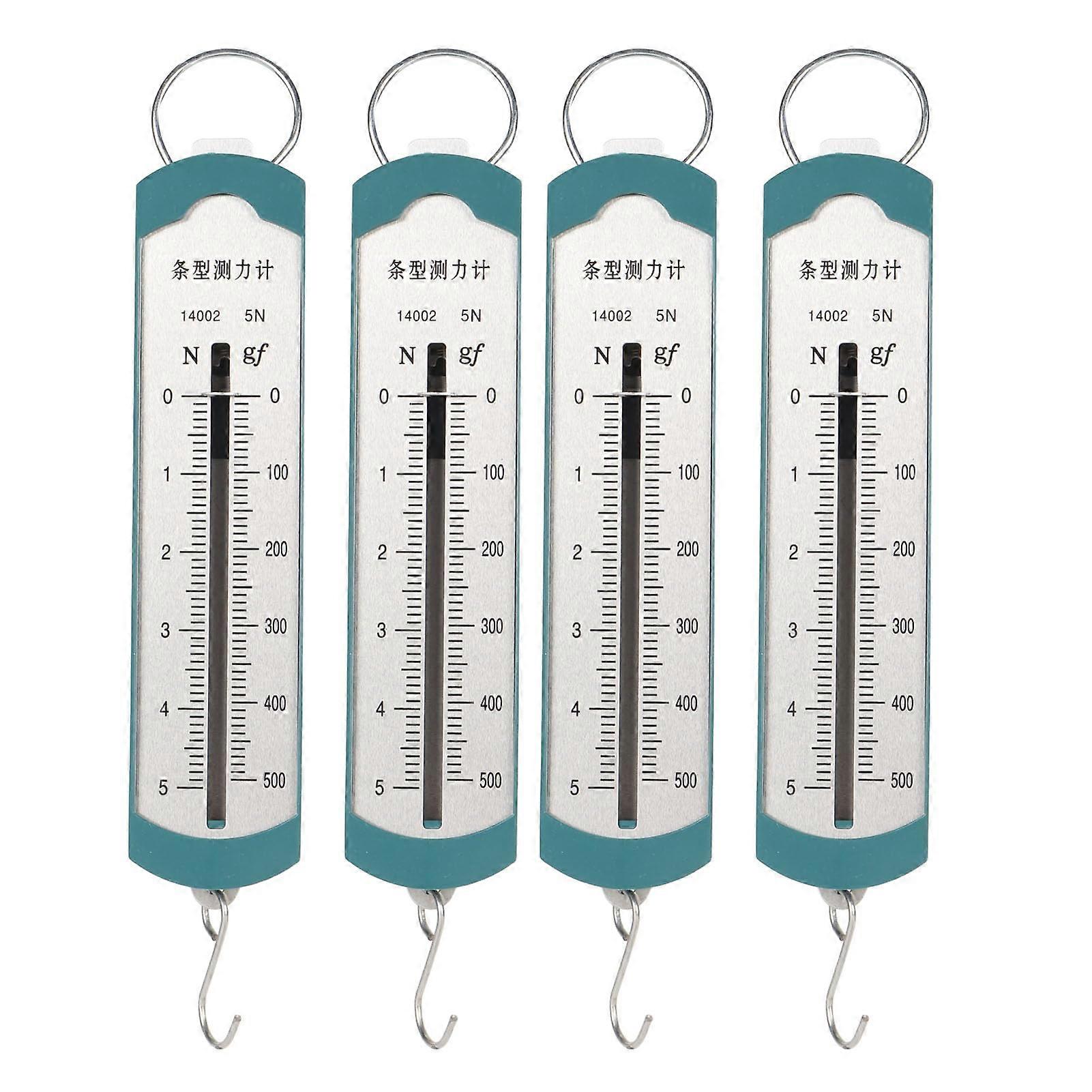4 pieces force measuring device spring scale, 5 N portable rod force meter dynamometer rod physics mechanical experiment trument