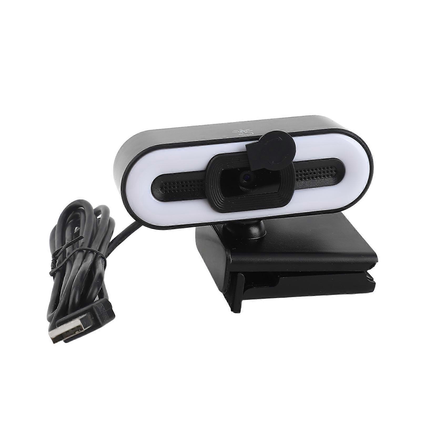 4K Webcam with Built-in Microphone, Ultra-Bright Fill Light, Auto Beauty Effect, USB Laptop Camera, LCD Screen