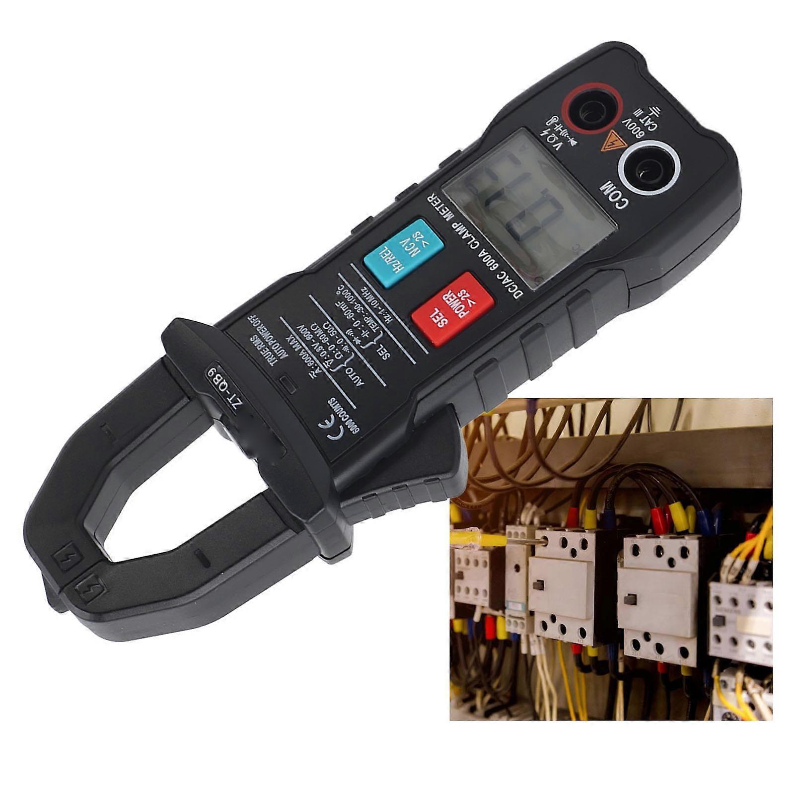 Digital Clamp Multimeter Portable Full Automatic Smart AC DC Current Meter Tester 