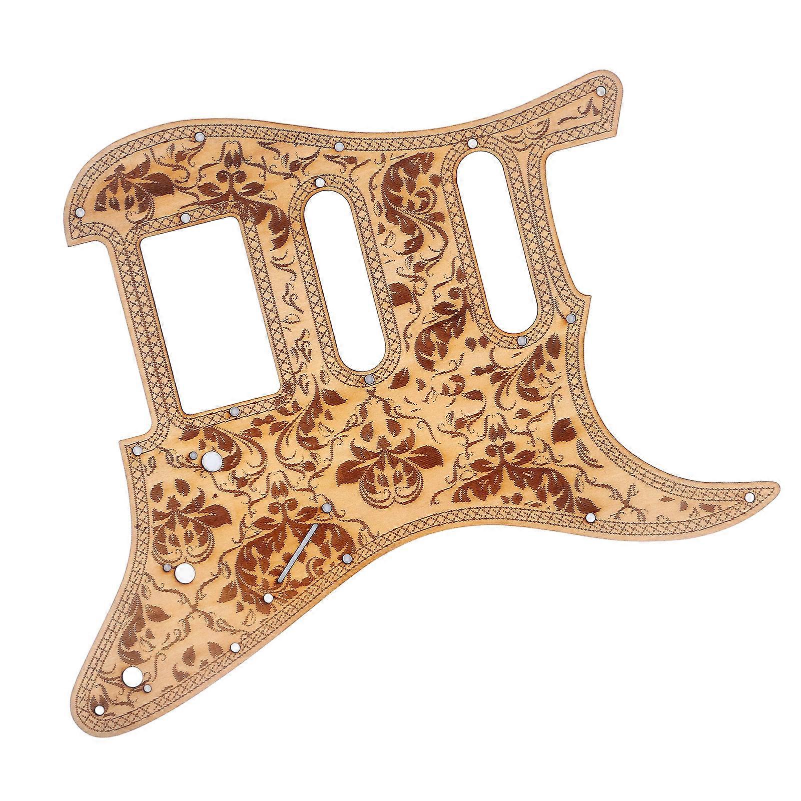 Elgitarr Pickguard Maple Wood Carving Anti Scratch Guard Plate för ST-gitarr 