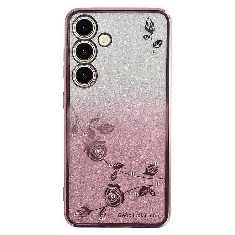 Capa Gradiente Flexível Gradiente TPU Floral Para Samsung Galaxy S25+ Compatível com KADEM