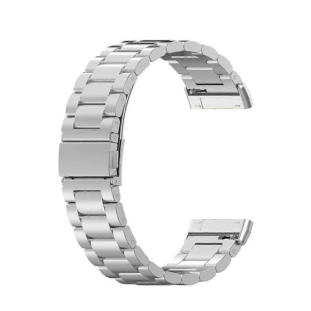Three-bead stainless steel strap for Fitbit versa4/sense2/versa3/sense (silver) (silver)