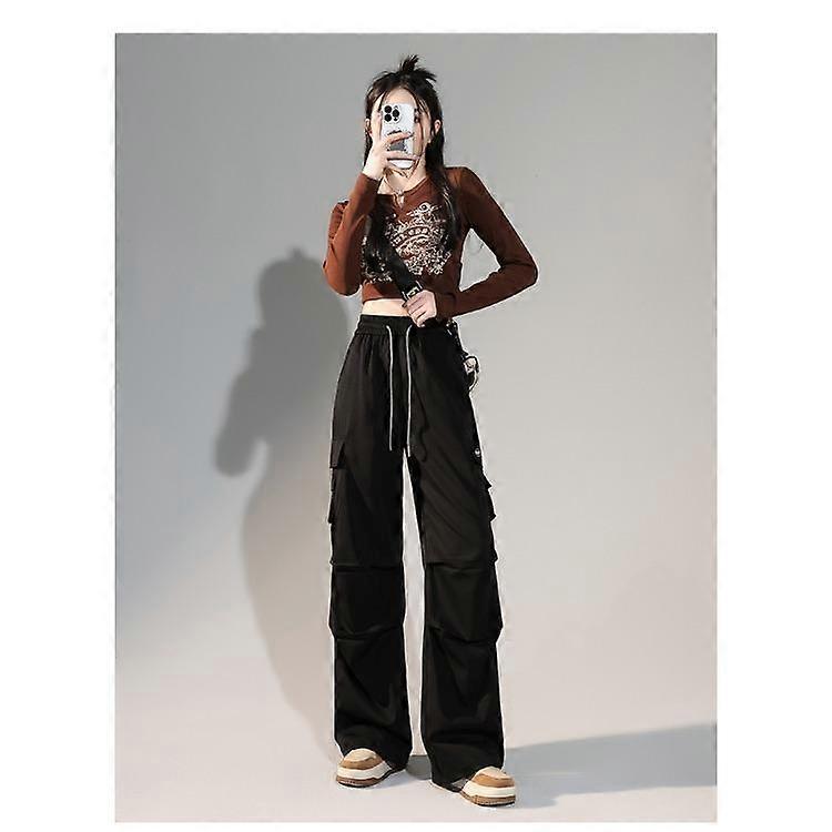 Breathable and Quick-dry Summer Women's Work Pants with Ice Silk Material and High Waist Wide Leg Design