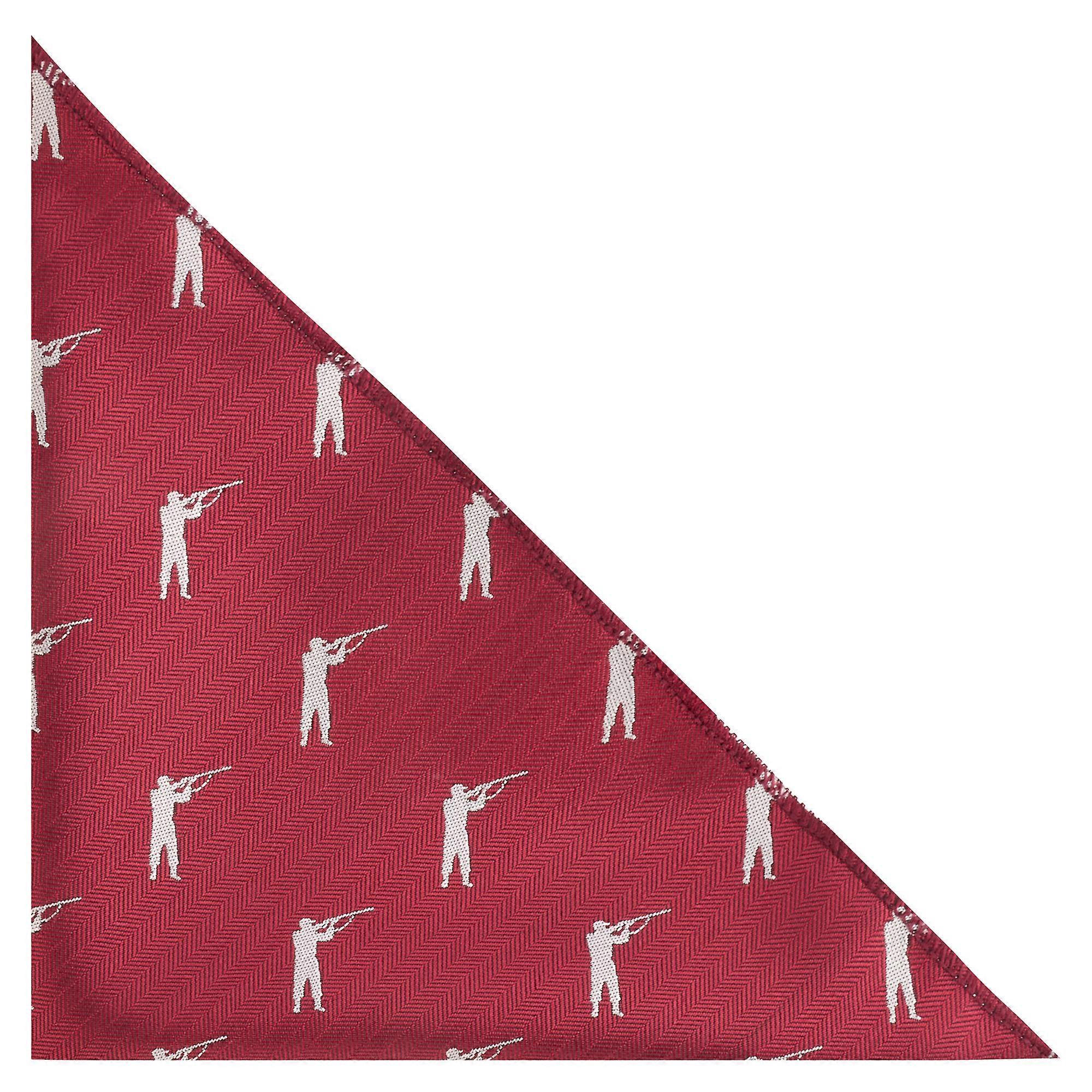Burgundy Red Shooting / Gamekeeper Herringbone Pocket Square