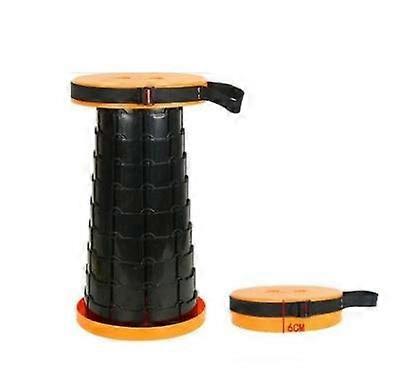 Adjustable Telescopic Stool - Folding Fishing Chair for Travel, Plastic Queue Seat, Compact Orange Design