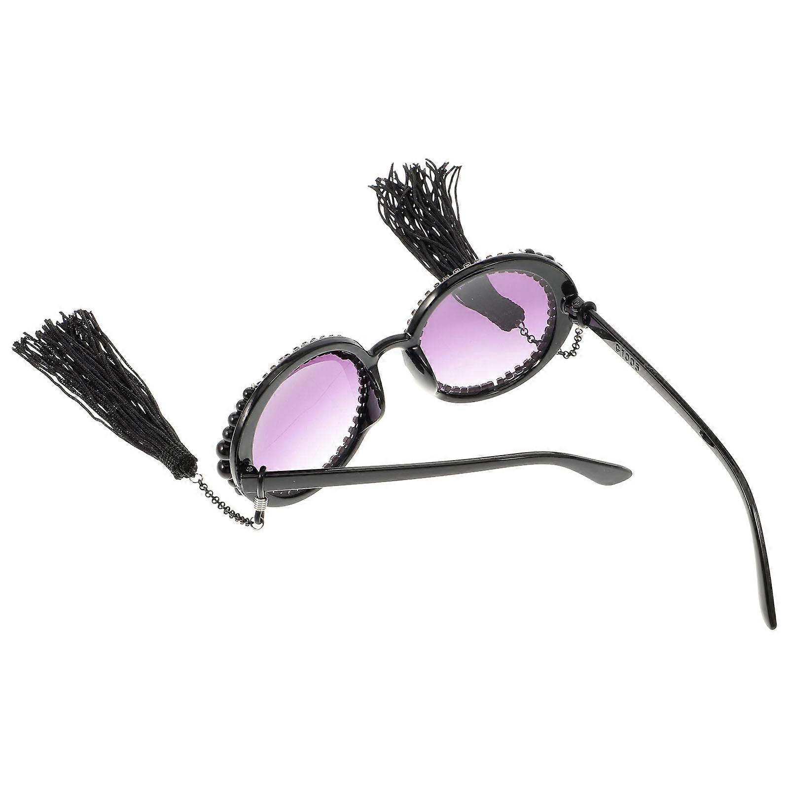 Round Sunglasses with Hanging Tassel, Distinctive Style and Durability