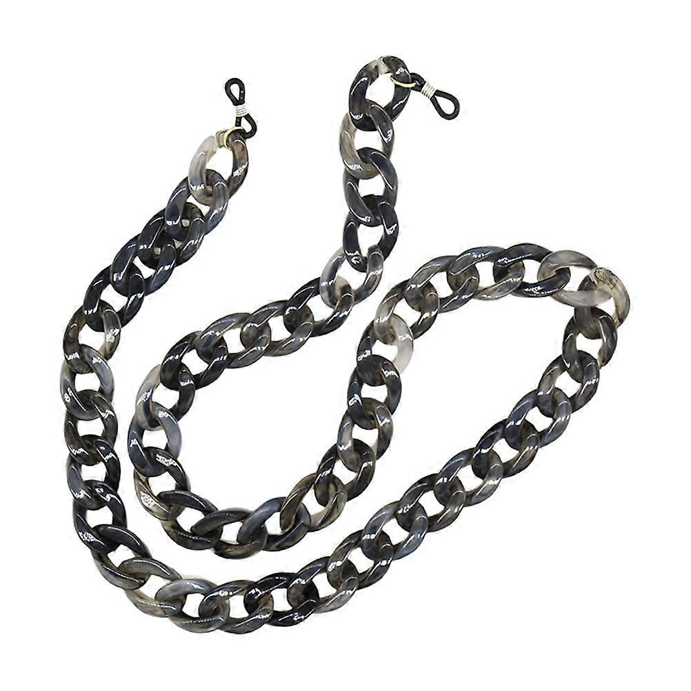 Eyeglasses Spectacles Holder Acrylic Eyeglass Chain Tortoise Shell Pattern Daily Use Hawksbill Gray 70x1.7cm Decorative Accessory 1Pack