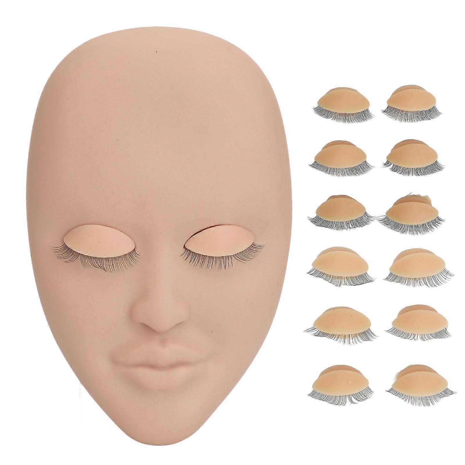 2025 Latest Model Eyelash Extension Mannequin Head with 6 Pair Replacement Eye...