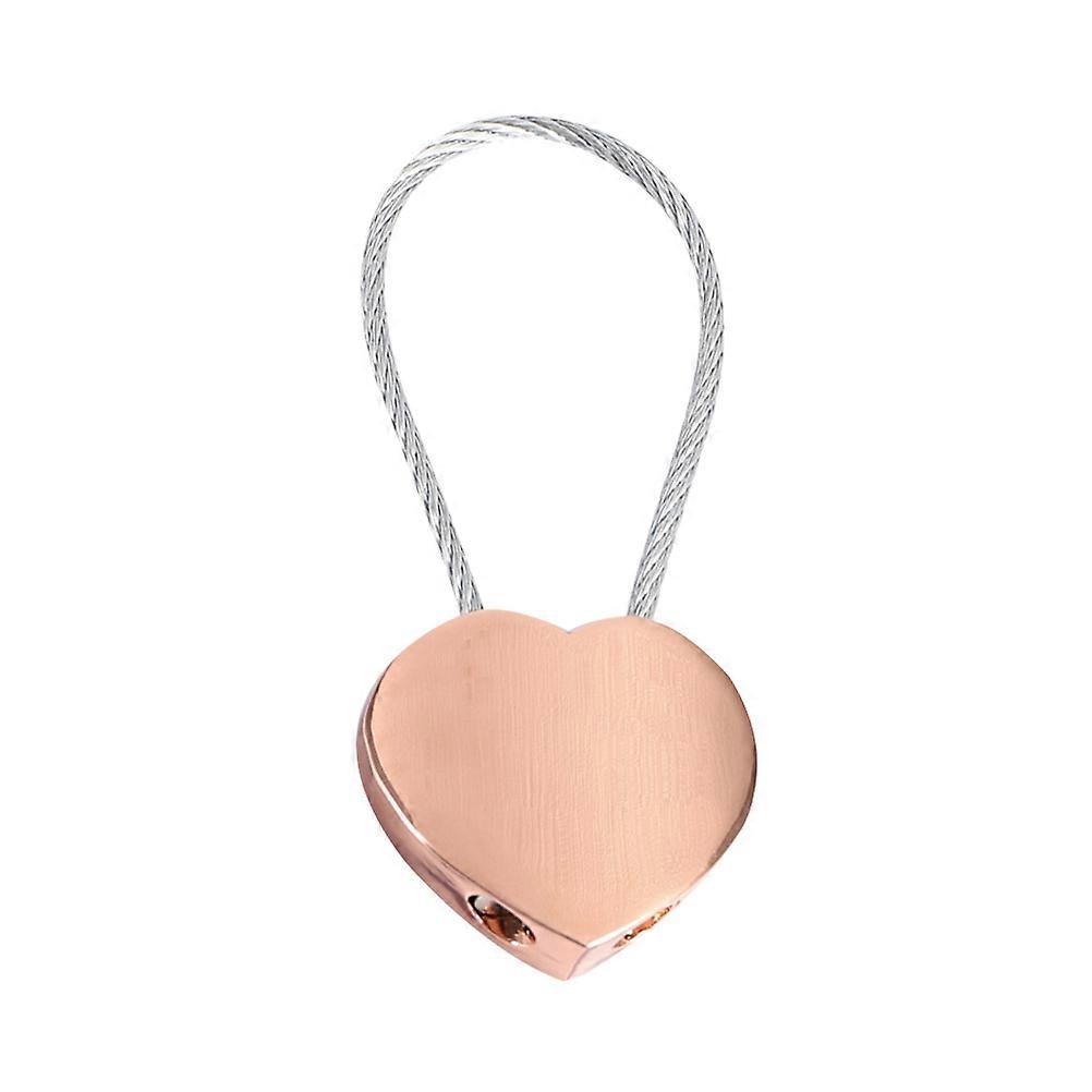 Heart Pendant Keychain Metal Key Holder Protect Keys from Dropping Decor Use Rose Gold 1Pack