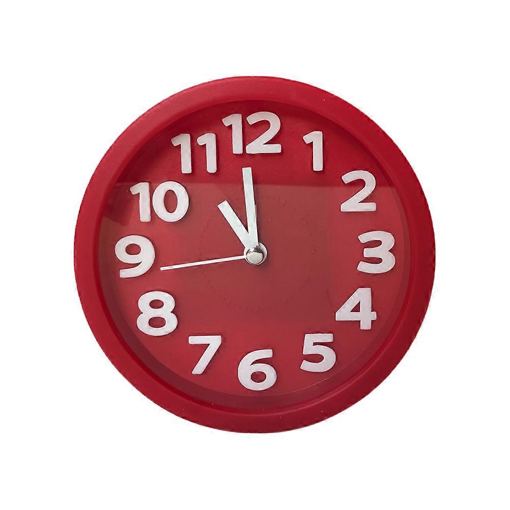 Desktop Clock Digital Time Display Mute Operation Dark Red 12X12X4 Cm For Bedroom Study Area 1Pack