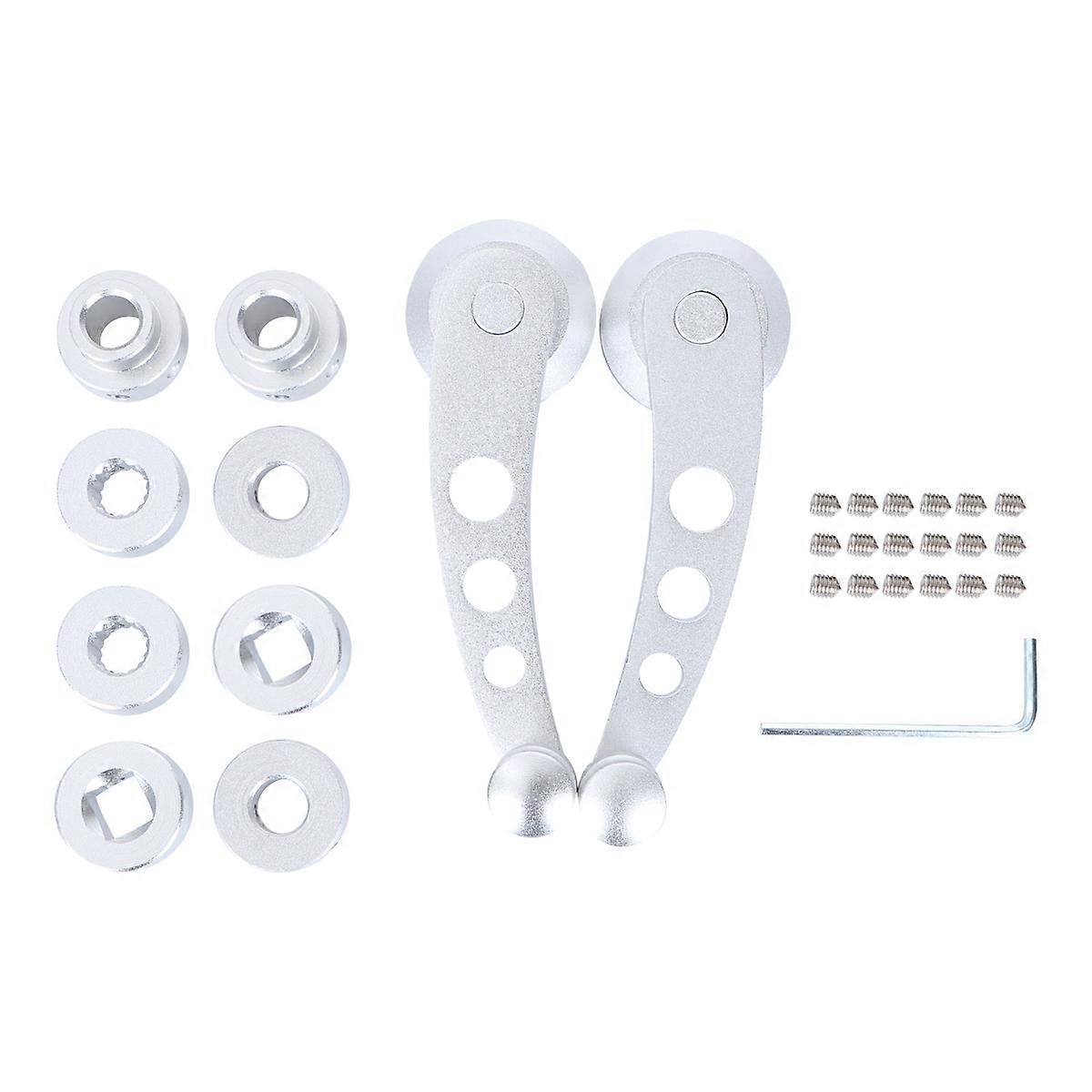 Window Crank Handle Set Aluminium Car Window Crank Handle Car Manual Window Crank Silver 11.4 * 2.2cm 2Pcs