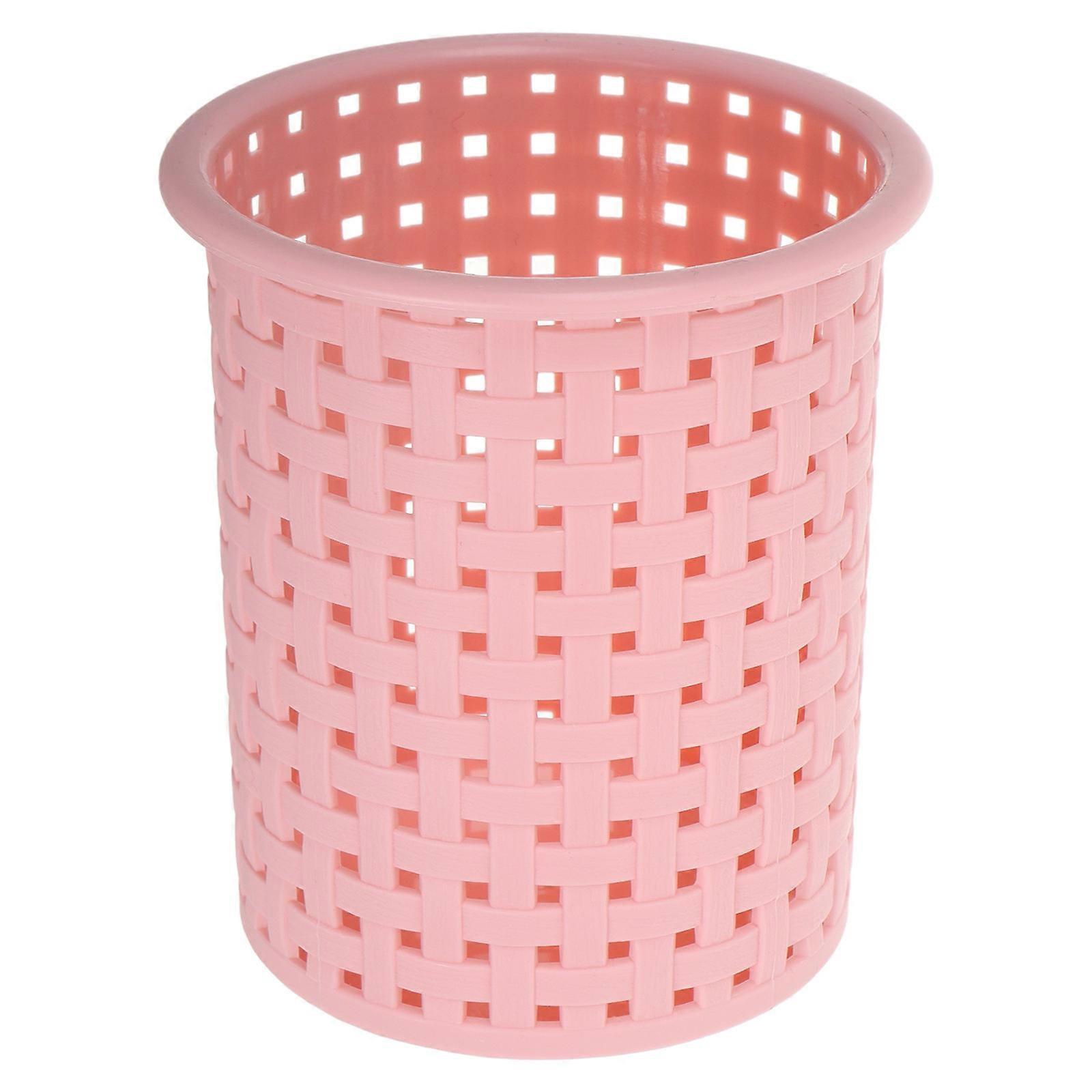 Pen Holder for Desk Aesthetic Storage Solution for Office Use Round Shape Plastic 1Set