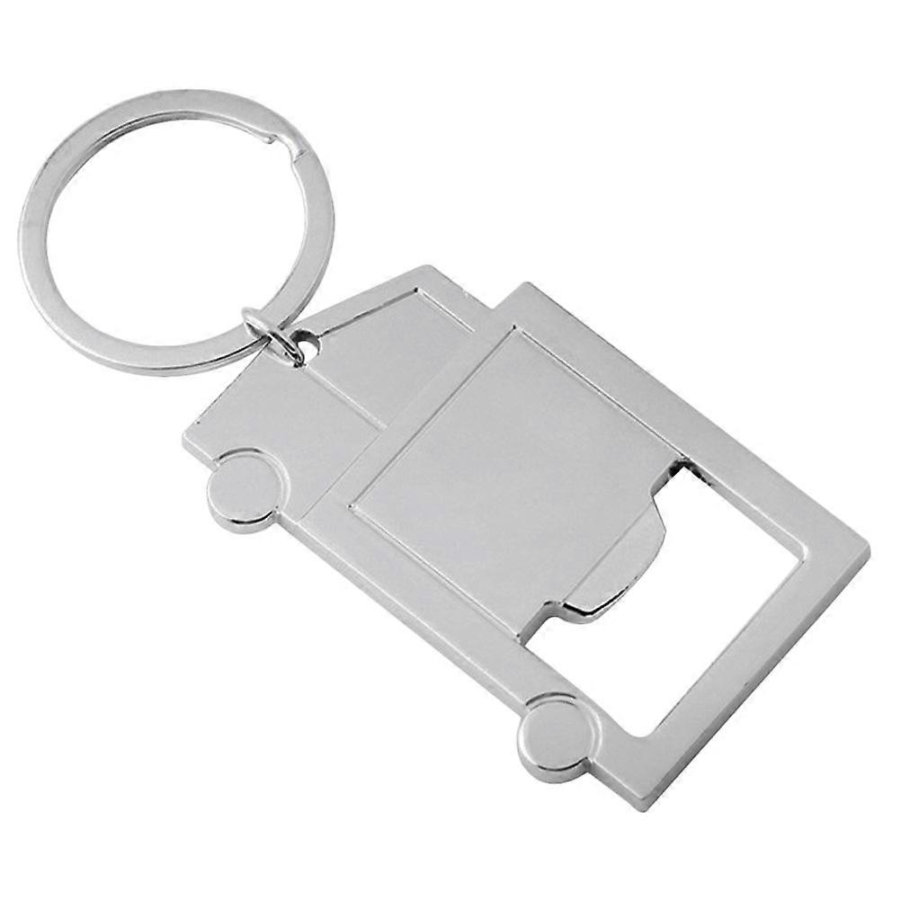 Keyring Bottle Openers Truck Shape Silver Alloy Bottle Opener Key Chain 5.90X3.80X0.30CM Practical Design For Everyday Use 1Pcs