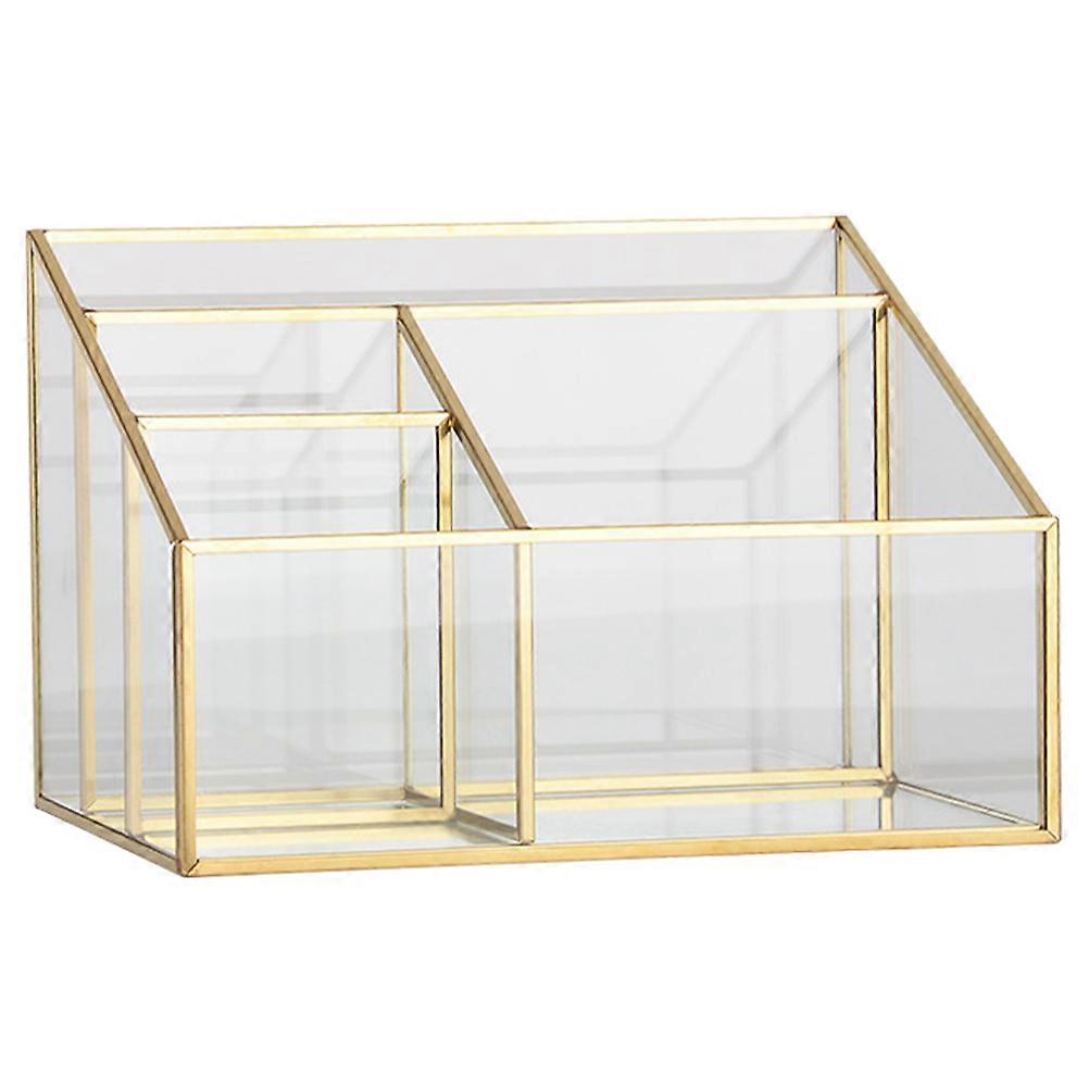 Frame Glass Makeup Organizer   Large Capacity Transparent Cosmetic Display Case for Brushes, Lipsticks & Eyeliners   Desktop Storage Box for Vanity,