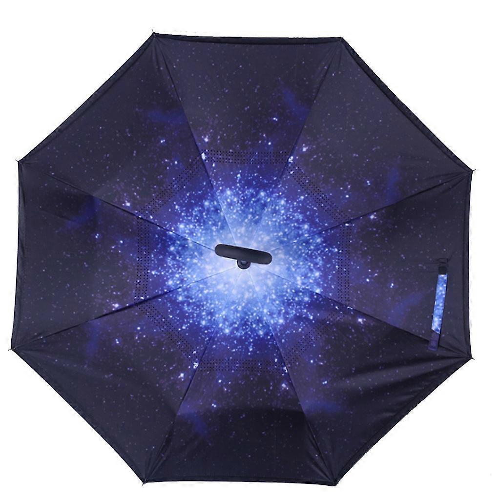 C-Handle Double Layer Umbrella Folding Inverted Upside Down Reverse Windproof  Multi
