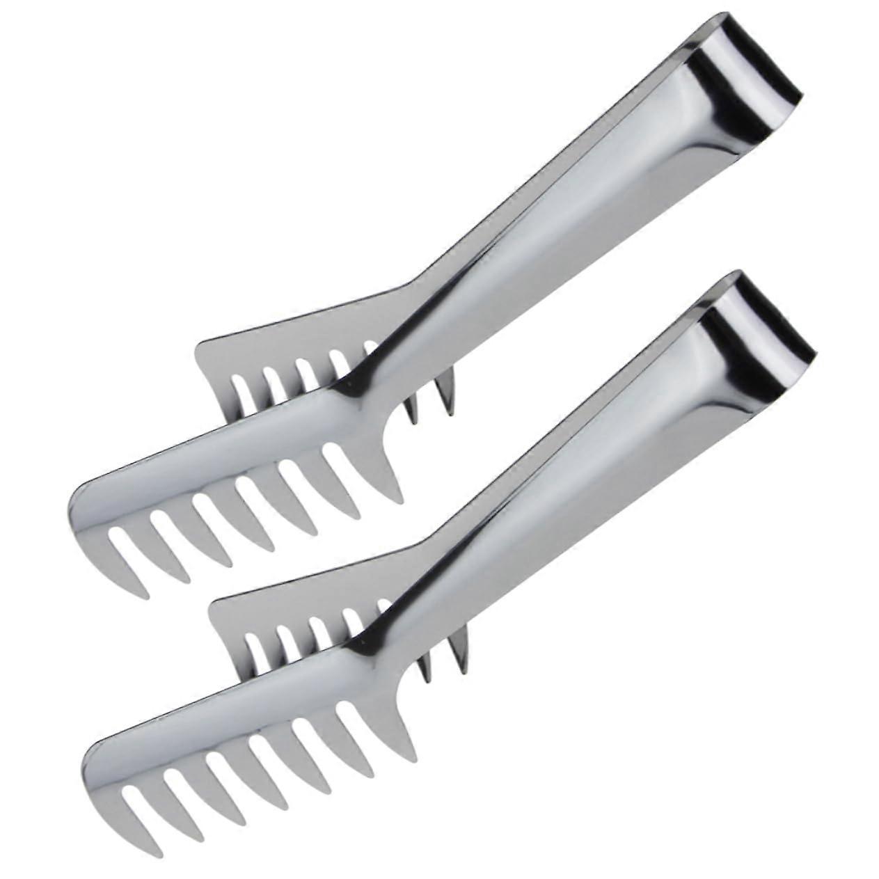 2 x Spaghetti Tongs for Serving, HeatResistant, Rustproof for Barbecue Parties