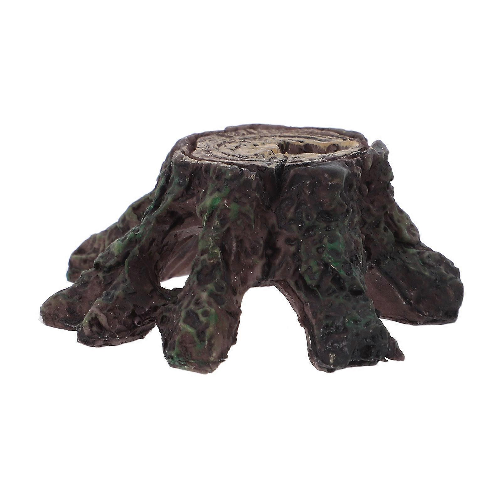 Betta Fish Tank Decor Resin Tree Trunk Ornament Fish Tank Accessories Realistic Style Tree Root Shape Multi 4.90X4.70X2.10CM 1Set