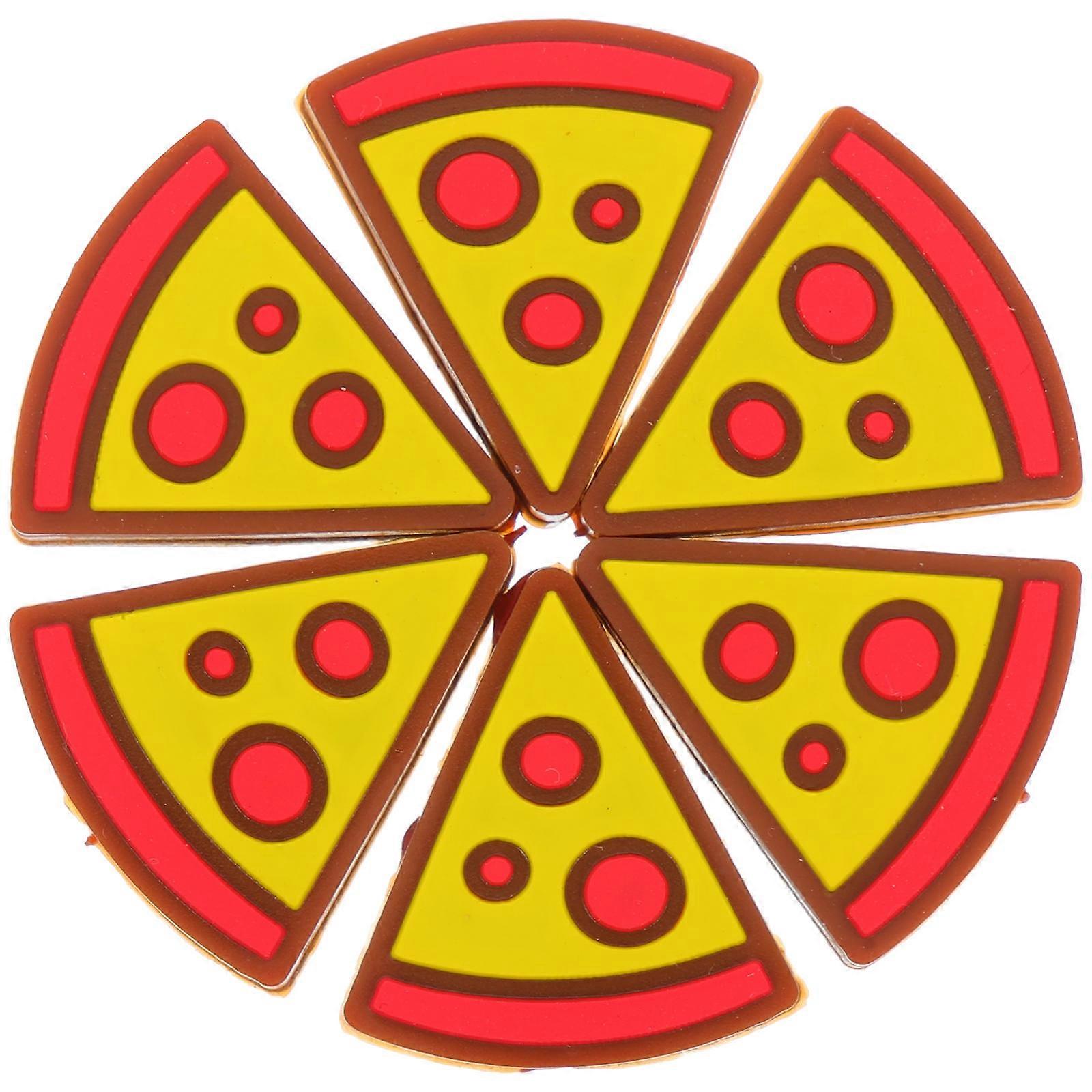 Tennis Racket Dampener Vibration Absorption Silicone Material Pizza Shaped 6Pcs