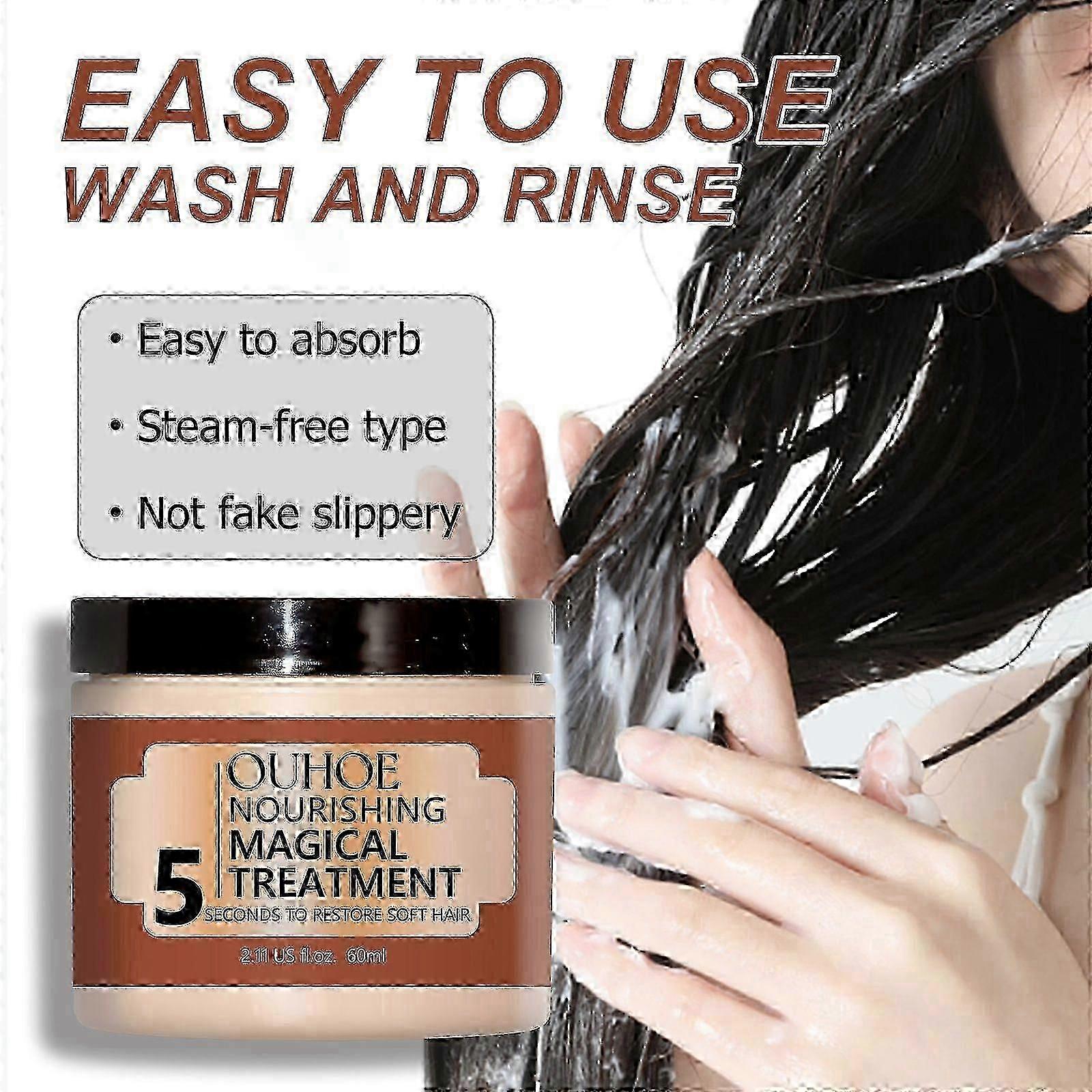 2025 60ml OUHOE 5-Second Hair Mask No-Steam Nourishing Cream for Dry Hair Softness