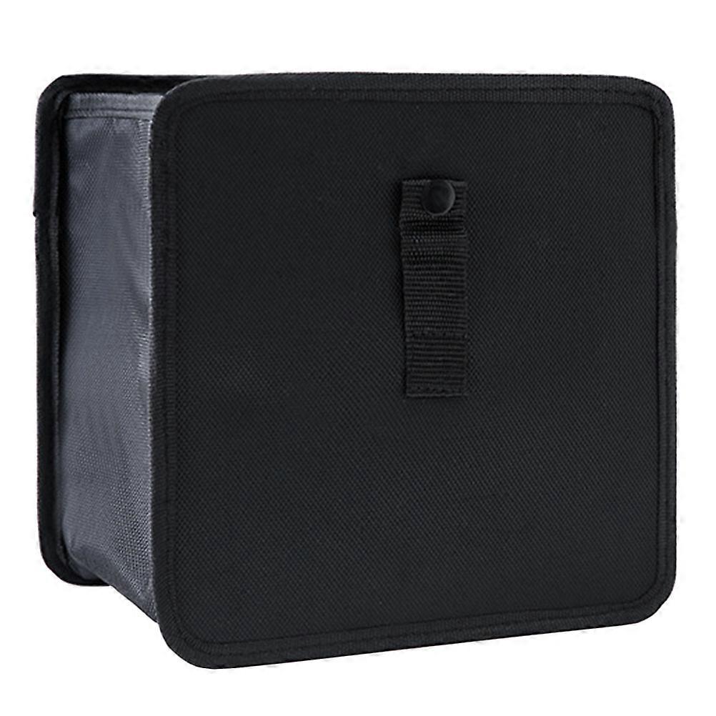 Car Garbage Trashcan Front Seat Trash Container Storage Black 22.00X22.00X14.50CM Foldable Multi-Functional Design 1Pack