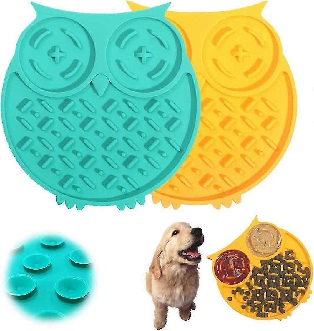 مجموعة حصيرة لعق من 2 حصيرة لعق مع أكواب شفط قوية حصيرة سيليكون لعق حصيرة مع أكواب شفط تدريب الاستمالة والاستحمام ب