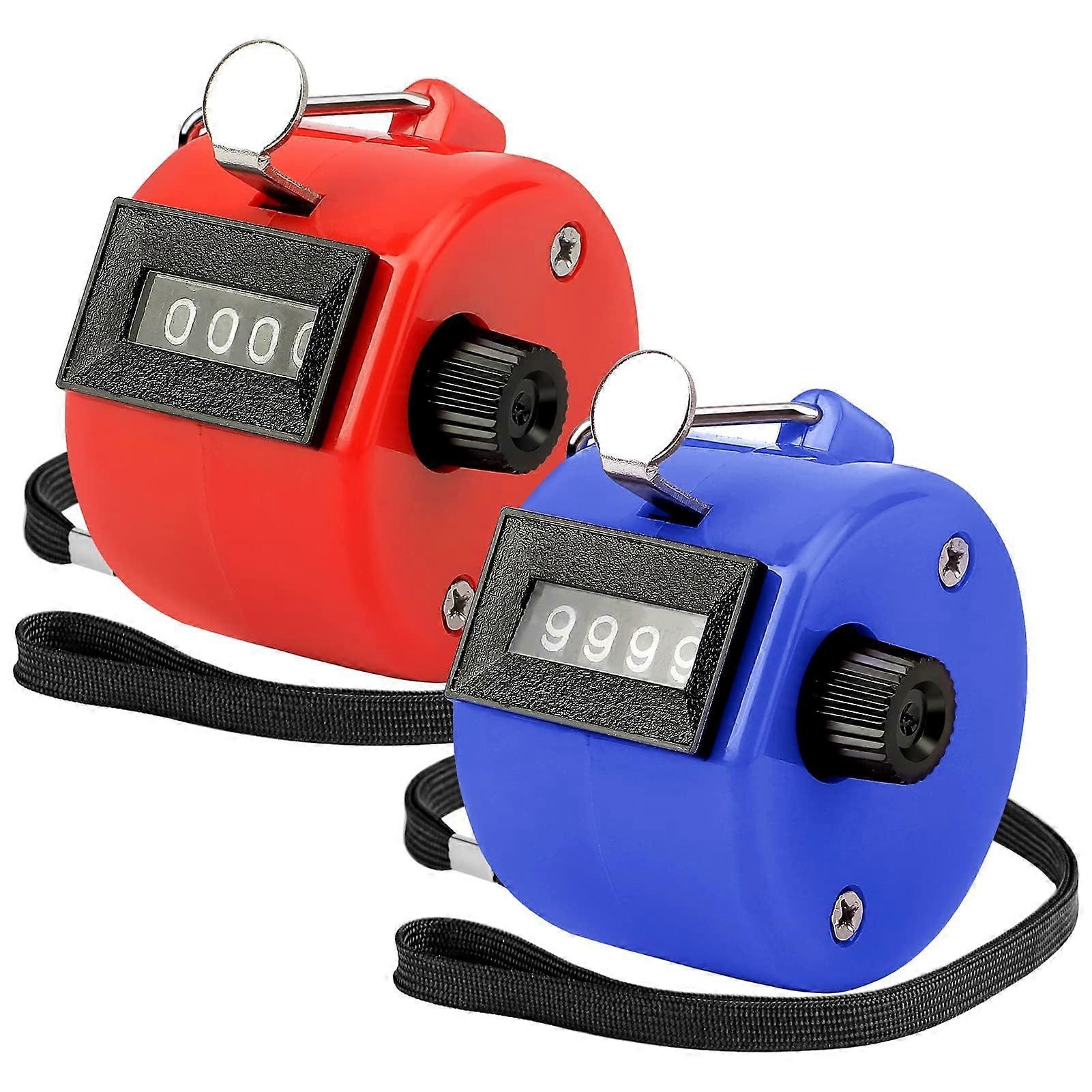 2-pack colorful handheld counter 4-digit counter (red + blue)