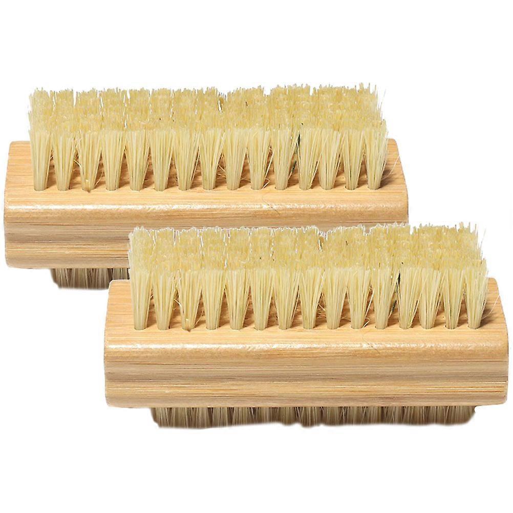 Fingernail Cleaning Brush Bamboo Sisal Multi-Function for Hygienic Manicure All Users 2Pcs