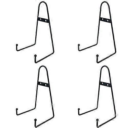 8 Inch Black Metal Wall Mount Easel Plate Hanger Vertical Picture Frame Stand for Straight Large Plates and Artwork