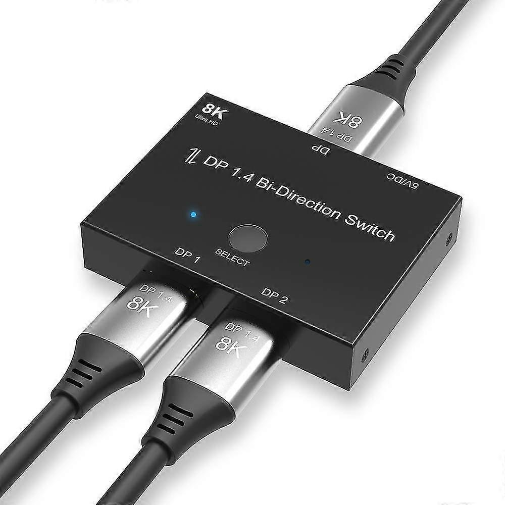 8K DP 1.4 bi-directional switch: 4K@120Hz splitter & converter for multiple sources and displays