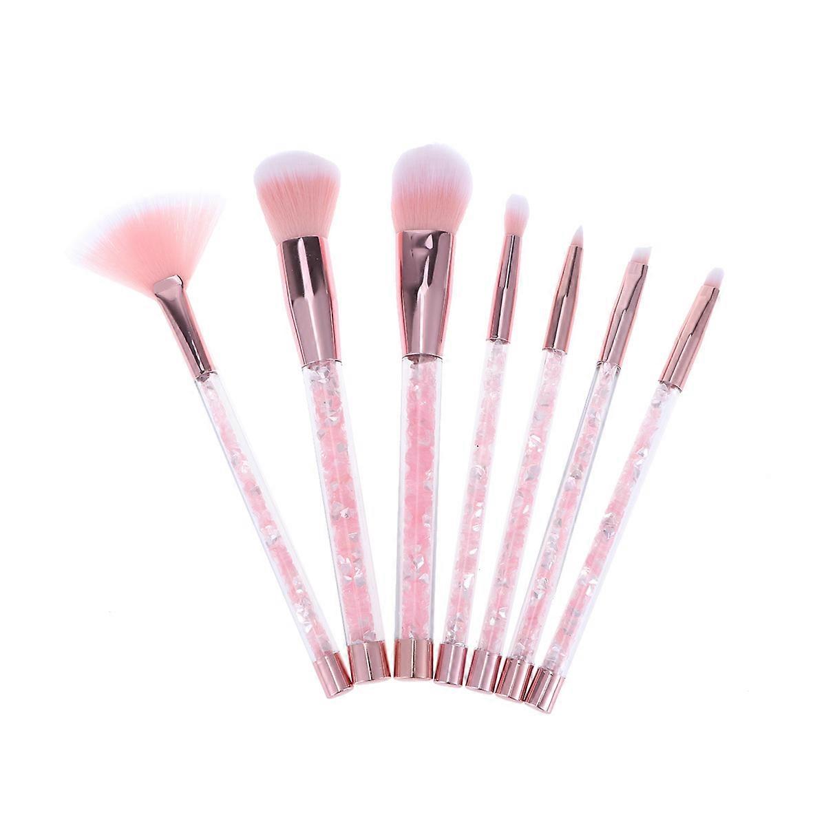Makeup Application Brushes Quicksand Handle Fiber Material For Professional Use 7Pcs