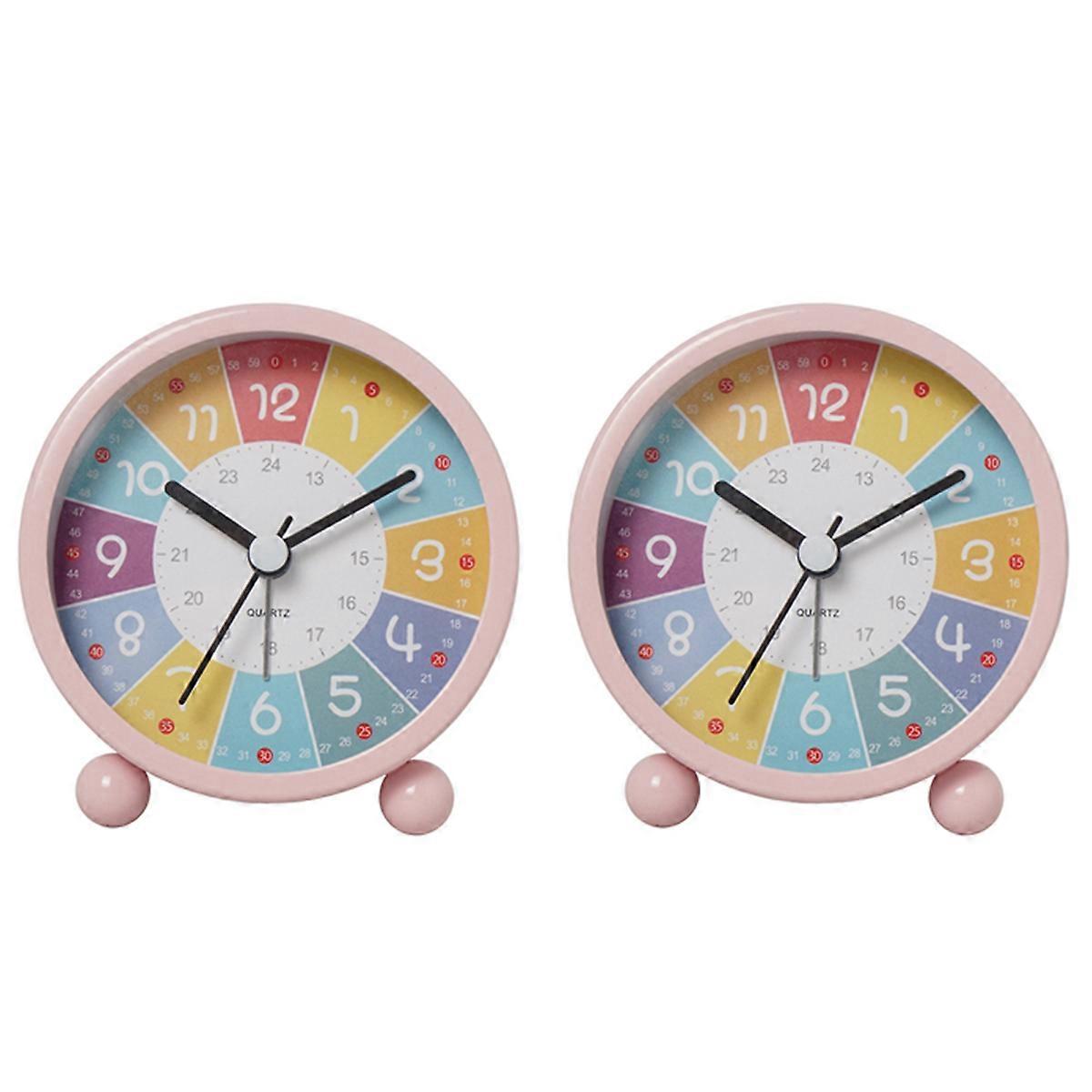 Educational Wall Clock for Kids Learning Time,Decorative Clock Pink