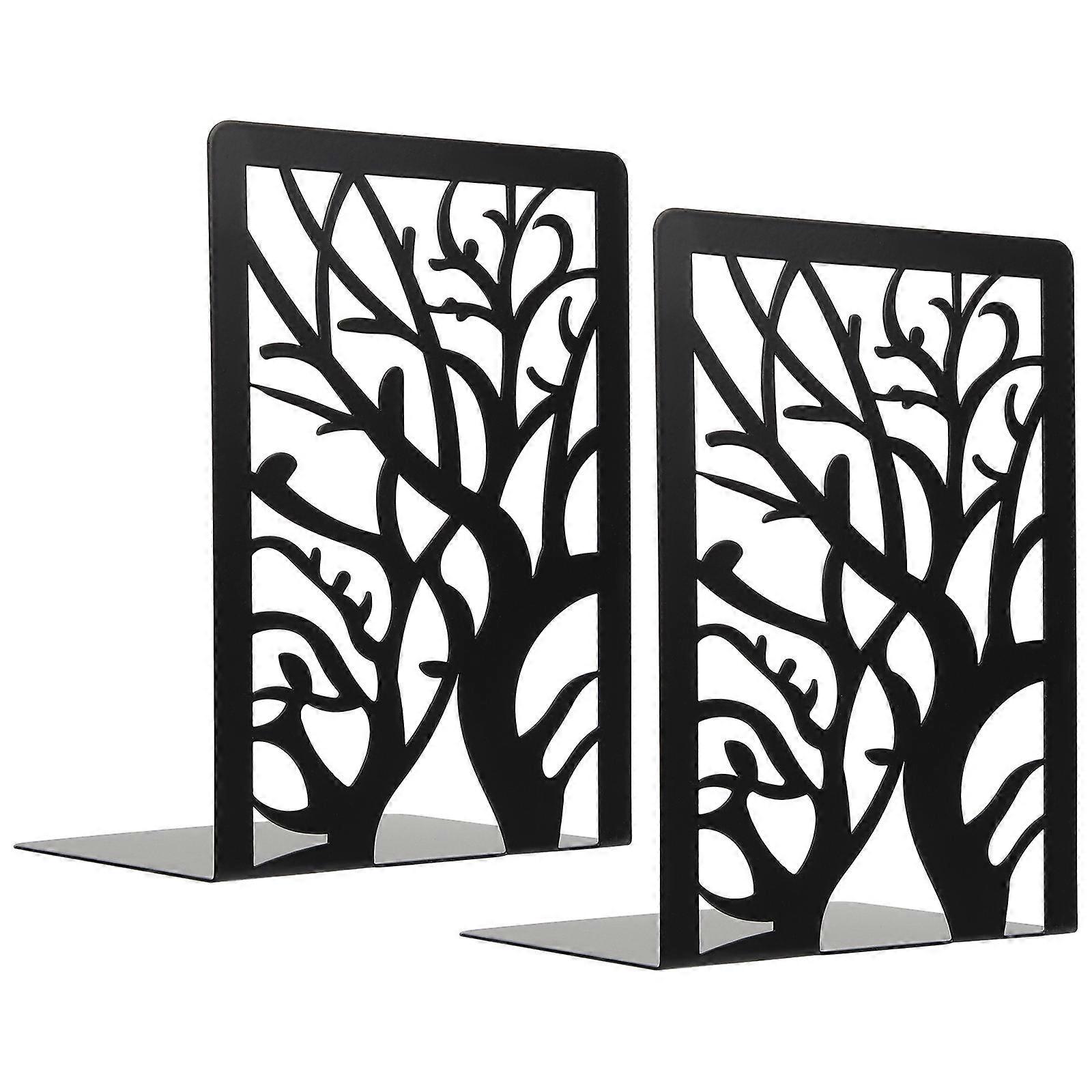 Elegant Pattern Design Bookends Metal Bookends for Shelves Office Workers 2Pcs